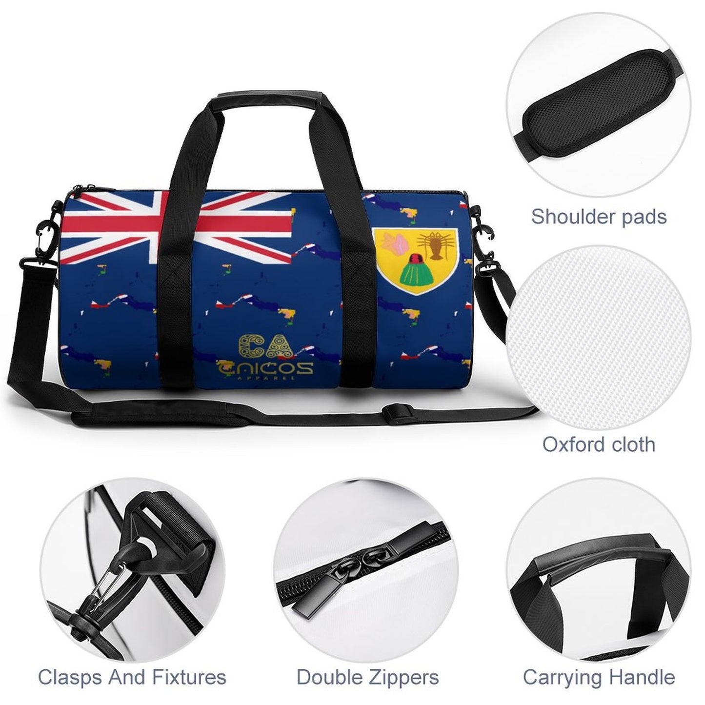 Turks and Caicos Blue Duffle Gym Bag